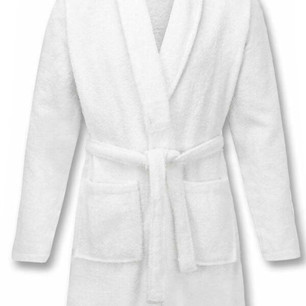 Fit For All Cotton Terry Bathrobe Color – White | Bedding N Bath