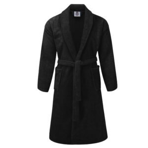 Fit For All Cotton Terry Bathrobe Color – Black | Bedding N Bath