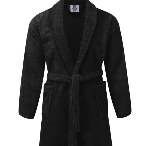 Fit For All Cotton Terry Bathrobe Color – Black | Bedding N Bath