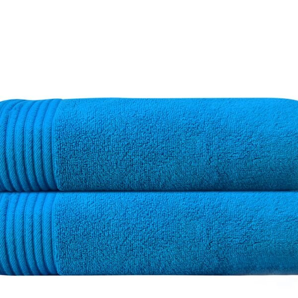 Super Soft Pack of 2 Pcs Cotton Bath Towel Set Cobalt Blue