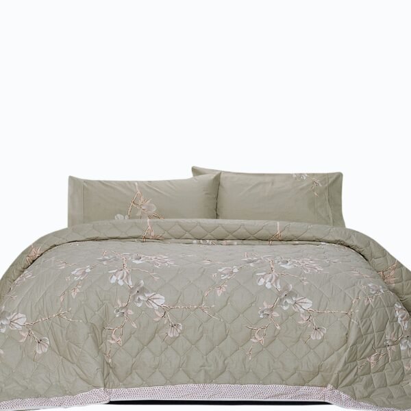 Luxury 3 Pcs Bed Spread - Dawn Flower | Bedding N Bath