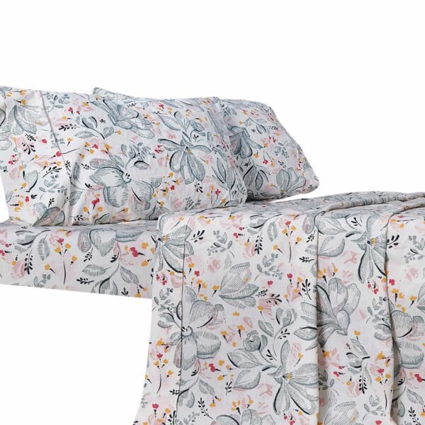 Premium 600TC Pure Cotton Sheet Set - Flower Pattern | Bedding N Bath
