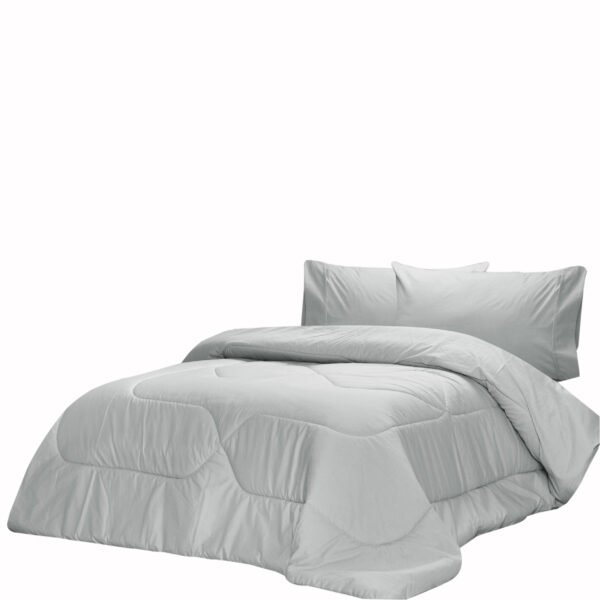 Breathable 3 Pcs Comforter Sets - Grey Cloud | Bedding N Bath