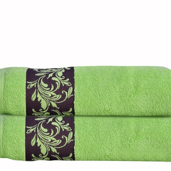 Super Soft Pack of 2 Pcs Cotton Bath Towel Set Light Green