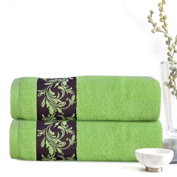 Super Soft Pack of 2 Pcs Cotton Bath Towel Set Light Green