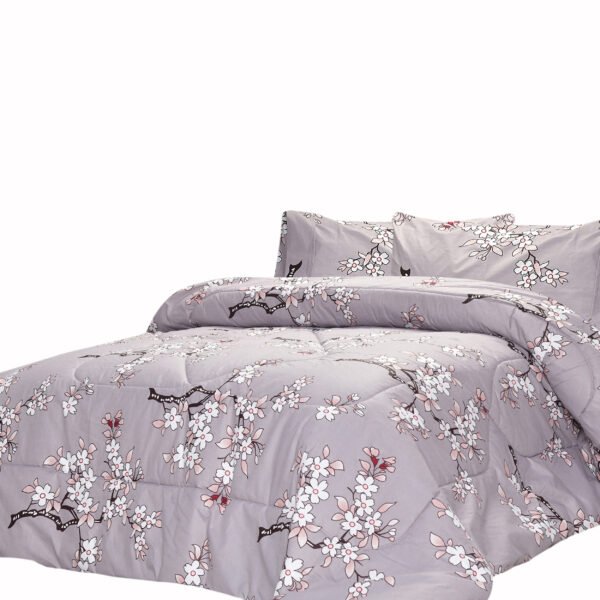 Breathable 3 Pcs Comforter Sets - Lily Pattern | Bedding N Bath