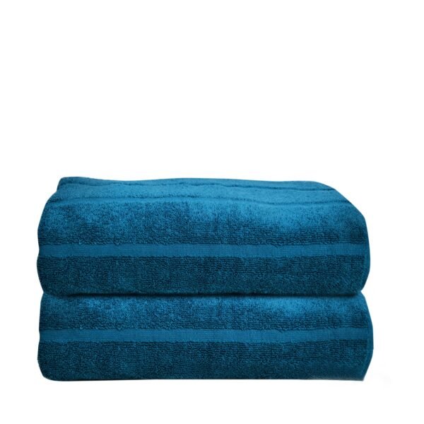 Super Soft Pack of 2 Pcs Cotton Bath Towel Set Mid Blue
