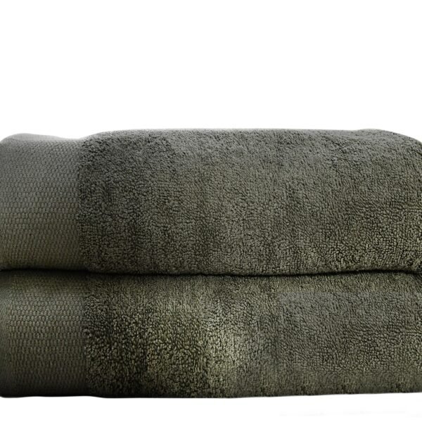 Super Soft Pack of 2 Pcs Cotton Bath Towel Set Olive