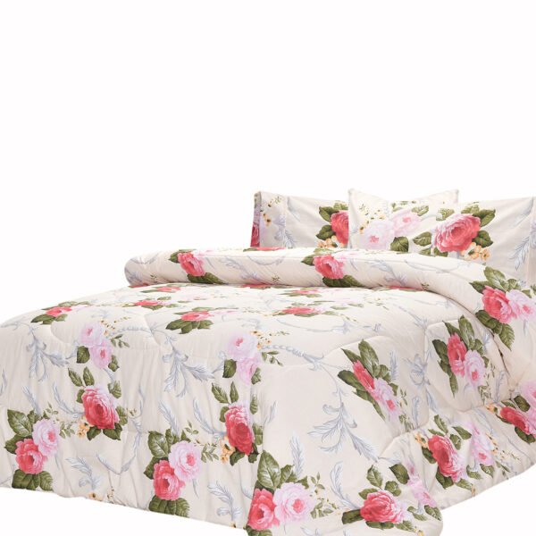 Breathable 3 Pcs Comforter Sets - Pearl Bush Flower | Bedding N Bath