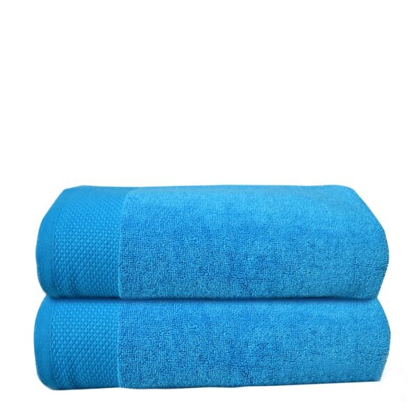 Super Soft Pack of 2 Pcs Cotton Bath Towel Set Sky Blue
