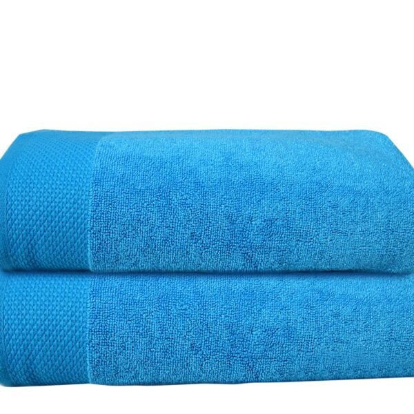 Super Soft Pack of 2 Pcs Cotton Bath Towel Set Sky Blue