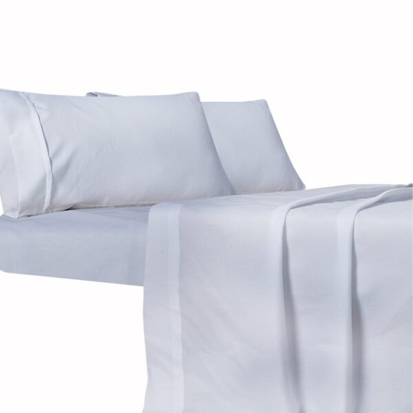 Premium 600TC Pure Cotton Sheet Set - Texture White | Bedding N Bath