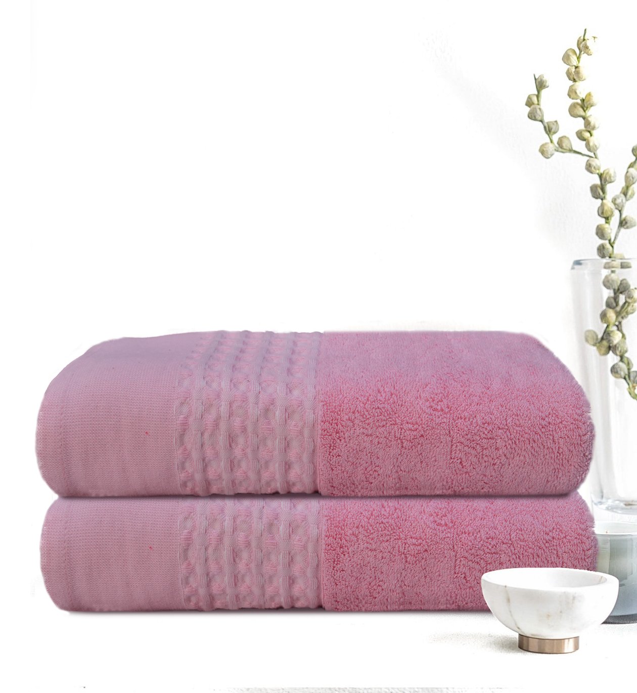 Super Soft Pack of 2 Pcs Cotton Bath Towel Set Lamso
